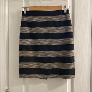 J. Crew 00P Black Striped Pencil Skirt